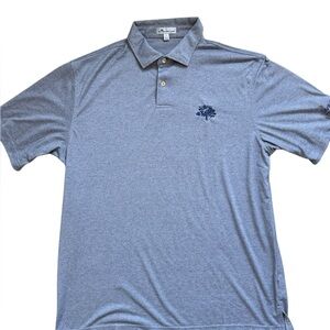 Peter Millar Polo Shirt Mens Large Gray Live Oak Logo Performance Golf